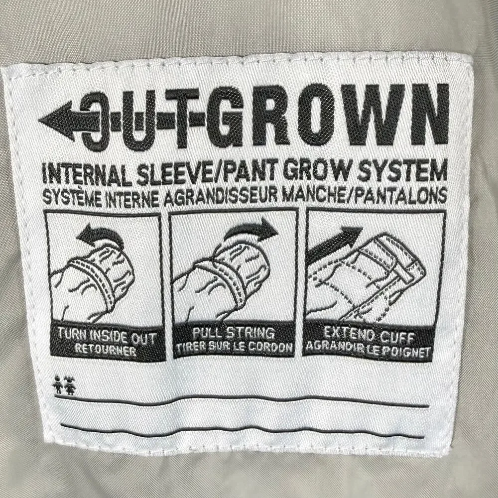Columbia Hooded Ski Jacket Youth Size L Winter Coat Outgrown White Gray